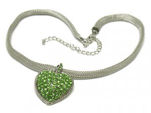 Heart mesh chain necklace(O1265GN-41751)