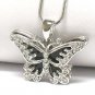 Onyx butterfly pendant necklace(E1267BK-121963)