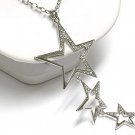 Triple star drop necklace(A1297SL-12932)