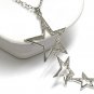 Triple star drop necklace(A1297SL-12932)