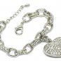 Crystal heart link bracelet(U1173CL-102539)