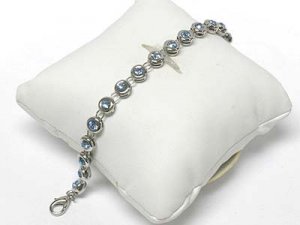 Round crystal link bracelet(M1137BL-918130)