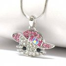 Pink hat cat necklace(R1241CL-1396)