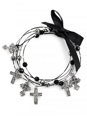 Multi strand wire cross bracelets(b1056jtlf_38HD)
