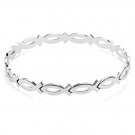 Christian fish link bangle bracelet(b21900ats_28HD)