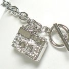 Crystal camera charm toggle bracelet(R1145SL-32536)