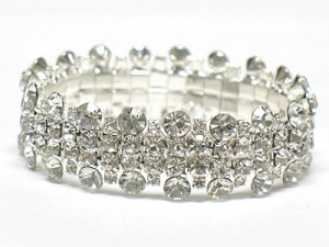 Rhinestone stretch bracelet(L1161SL-32592)