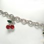 Crystal cherry charm toggle bracelet(R1145RD-32523)