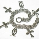 Crystal multi cross charm bracelet(J1133SL-32511)