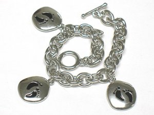 Footstep charm dangle bracelet(J1137BK-32514)