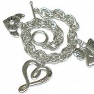Heart and angel charm dangle bracelet(J1137SL-32517)