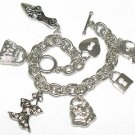Women's fashion toggle chram bracelet(J1161SL-32516)