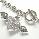 Winged heart toggle chram bracelet(R1141SL-32522)