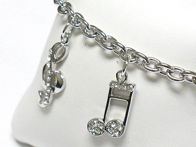 Music Note charm bracelet(R1149SL-32394)