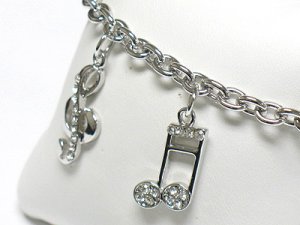 Music Note charm bracelet(R1149SL-32394)