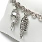 Mirror and comb charm dangle bracelet(R1149SL-32393)