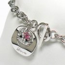 Cat charm dangle toggle bracelet(R1141PK-323108)