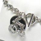Double layer crystal bike charm( R1141SL-323109)