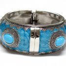 Marble stone metal hinge bangle(C11169BL-325122)