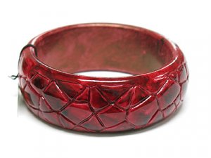 Crack surface acrylic bangle bracelet(C11125RD-22538)