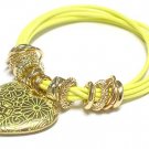 Filigree heart charm bracelet(D11141YL-2539)