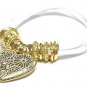 Filigree heart charm bracelet(D11141YL-2539)