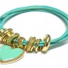 Heart charm string bracelet(D11141GN-2520)