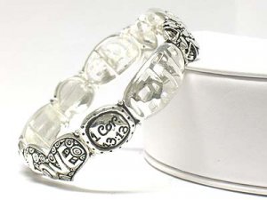 Bible inscribed stretch bracelet(O11149SL-12325)