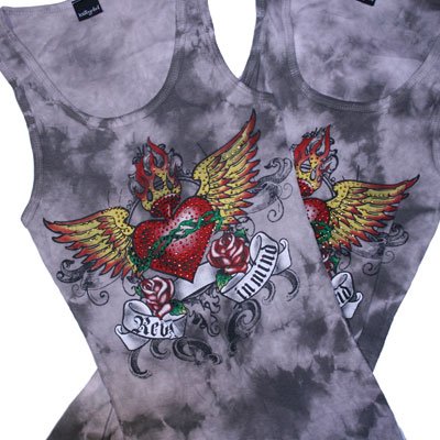 TIE DYE Tattoo Inspired Rhinestone tank top
