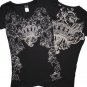 V Neck Rhinestone CROWN Tee Shirts