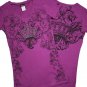 V Neck Rhinestone CROWN Tee Shirts