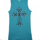 Junior Size Black cross tank top