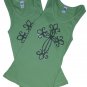 Junior Size Black cross tank top