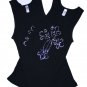 Junior Size Black cross tank top