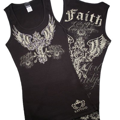Cross with faith rhinestone tank top