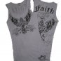 Cross with faith rhinestone tank top