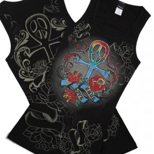 Ankh cross/peace tank top