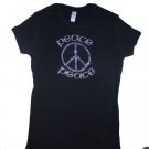 Peace rhinestone t-shirt