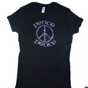 Peace rhinestone t-shirt