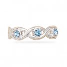 Swirl Toe Ring with Light Blue Crystal
