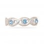 Swirl Toe Ring with Light Blue Crystal