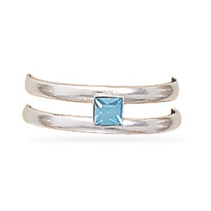 Toe Ring with Blue Crystal(9491)