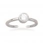 Rhodium Plated Round CZ Toe Ring(9608)