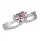 Pink Crystal Heart Toe Ring(9868)