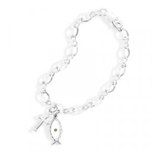 Bracelet w/ Cross/Ichthys Mustard Seed Charms(22960)