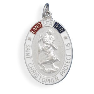 St. Christopher Pendant with Enamel Edge(73581)