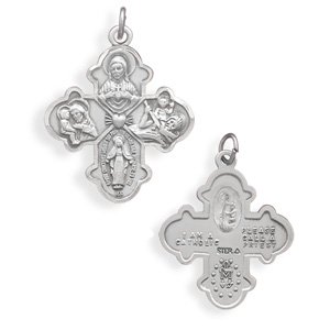 Reversible Catholic Cross Medallion Pendant(73595)