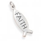 Oxidized Ichthys Charm with "Faith"(73627)