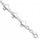 7" Polished Cross Link Bracelet(2746)