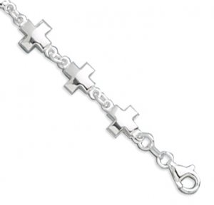 7" Polished Cross Link Bracelet(2746)